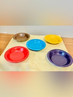 Lot of 5 VTG Homer Laughlin Fiestaware Multi Color Fruit Bowls Art Deco EUC